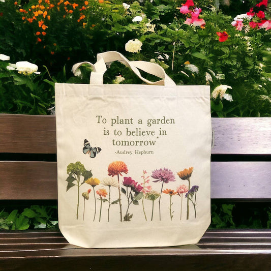 Plant A Garden Believe in Tomorrow Audrey Hepburn Tote Bag