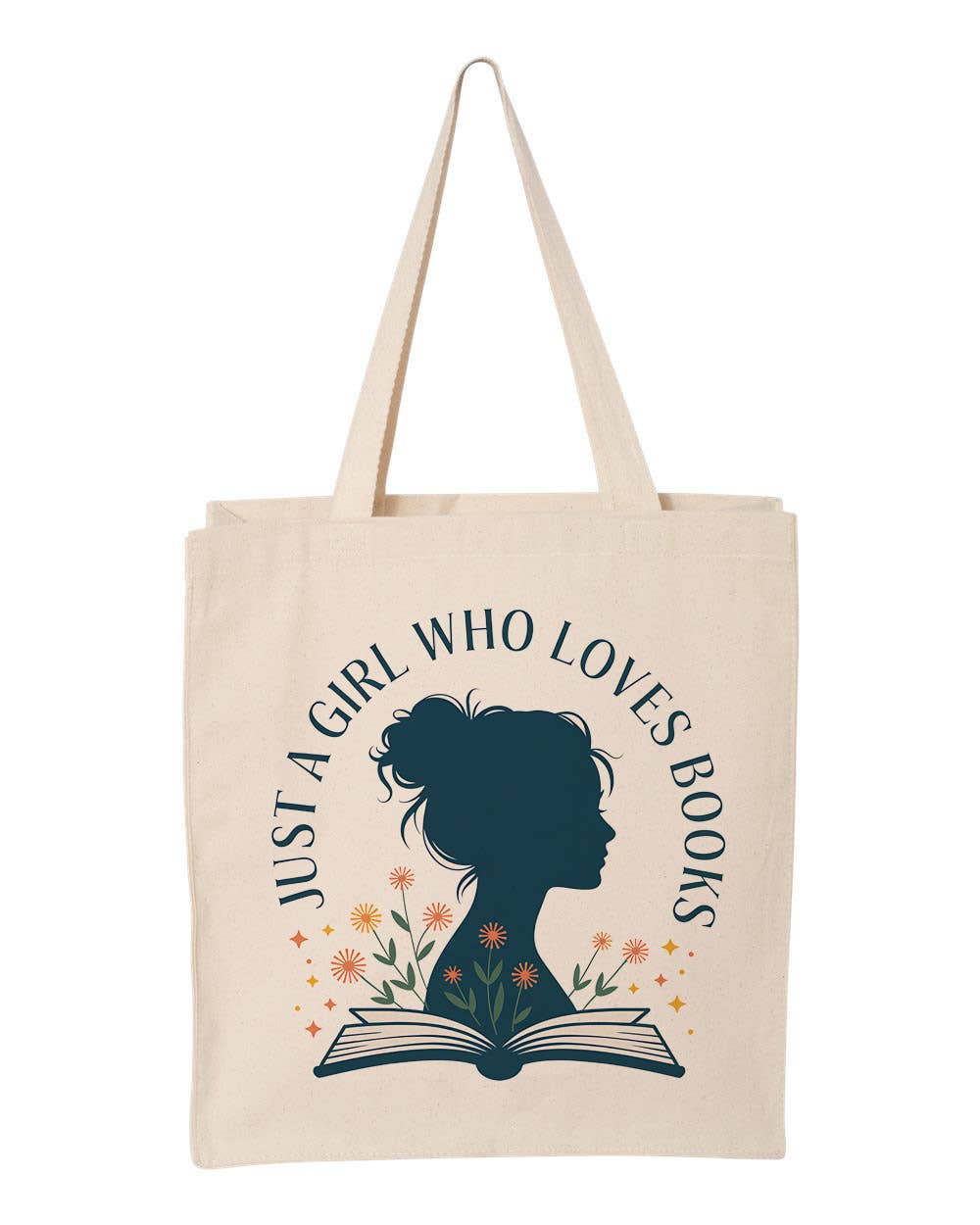 Girl Who Loves Books Canvas Tote Bag