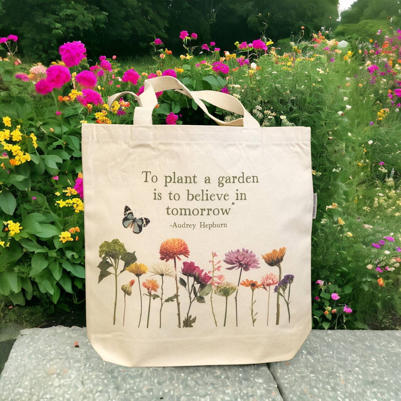 Plant A Garden Believe in Tomorrow Audrey Hepburn Tote Bag