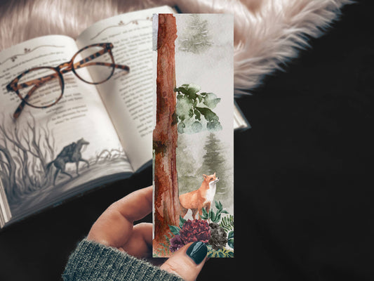 Forest Fox Watercolor Bookmark