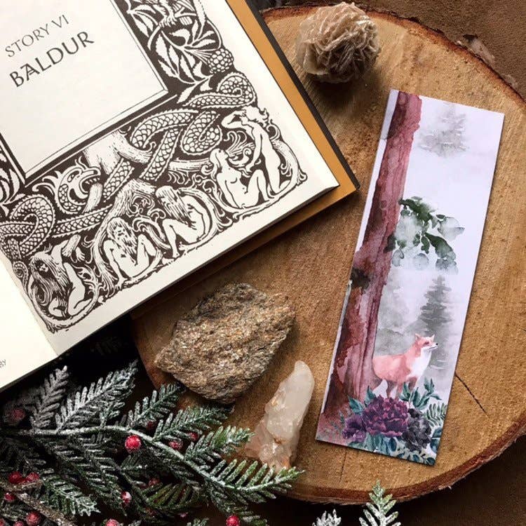 Forest Fox Watercolor Bookmark