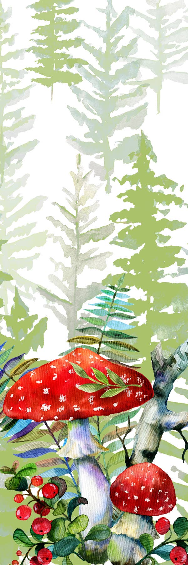 Mushroom Watercolor Bookmark