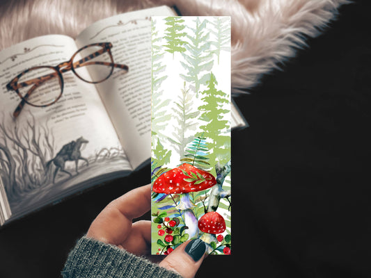 Mushroom Watercolor Bookmark