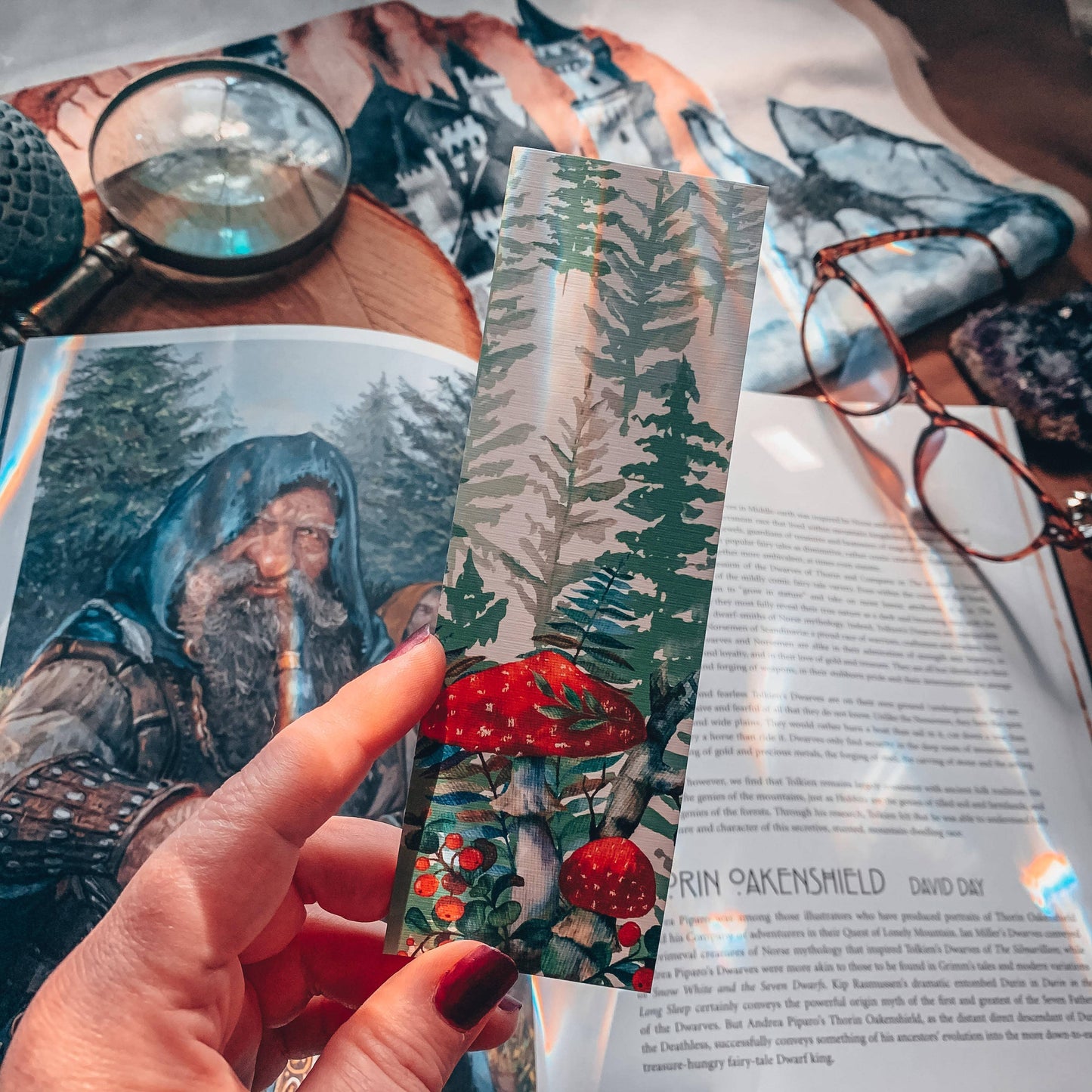 Mushroom Watercolor Bookmark